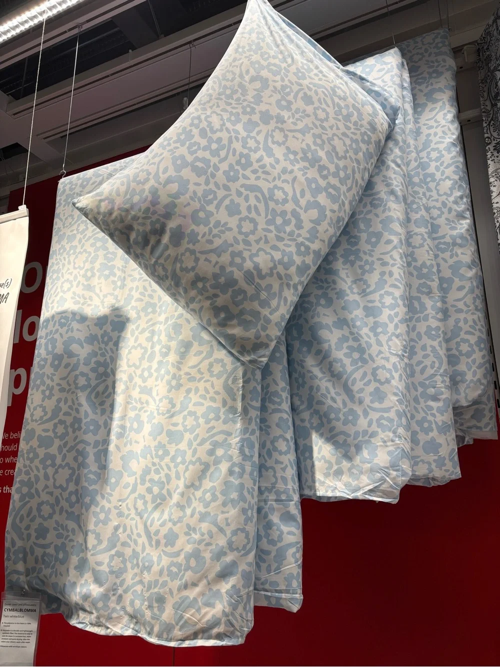 IKEA Sz twin Light Blue Floral Duvet Cover Set - Home Bedding